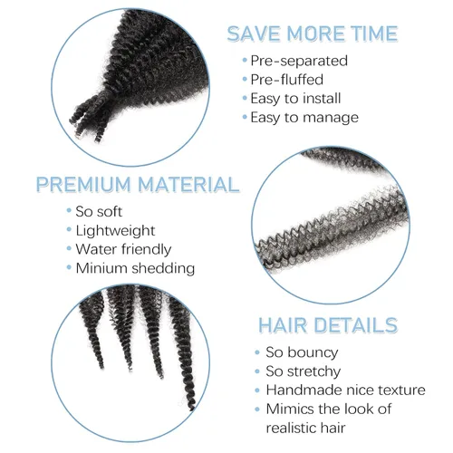 Vista 6 de Cabello para trenzar de 10 pulgadas para locs suaves sintéticos, trenzas de ganchillo Passion Spring Cuban Twist Hair Butterfly Loc Marley Twist