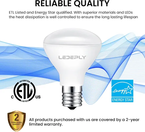 Vista 6 de Bombilla LED R14, 4W 2700K regulable E17 Mini Reflector Flood