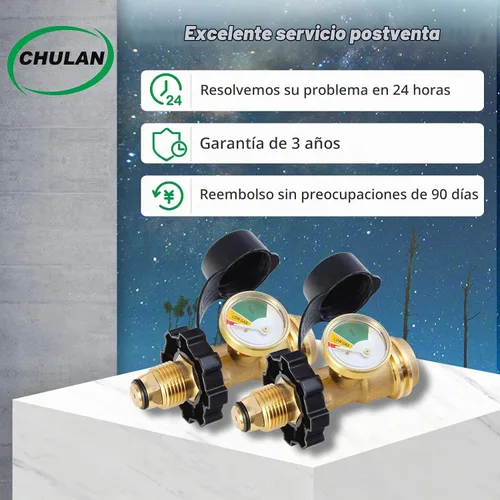 Vista 6 de Paquete de 2 adaptadores de tanque de propano POL con medidor que convierte la válvula de servicio de tanque POL LP a QCC1/Tipo 1, tipo de conexión