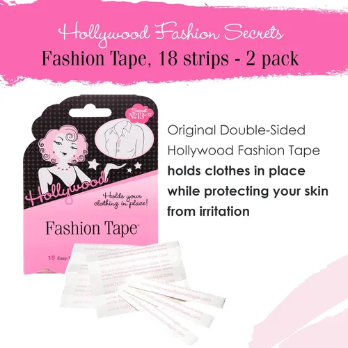 Vista 2 de Hollywood Fashion Secrets Cinta de moda de doble palo, 18 tiras x 1 paquete