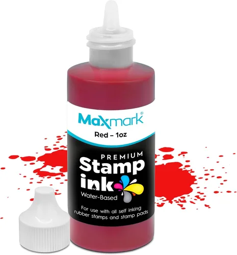Vista 76 de MaxMark Premium - Tinta de recarga con punta de control en botella para sellos autoentintados, color negro - 1 onza