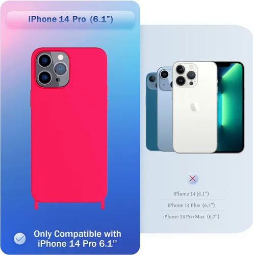 Vista 259 de Funda compatible con iPhone 8 Plus, iPhone 7 Plus/6 Plus/6S Plus con cordón, funda cruzada para iPhone con correa ajustable de silicona para iPhone