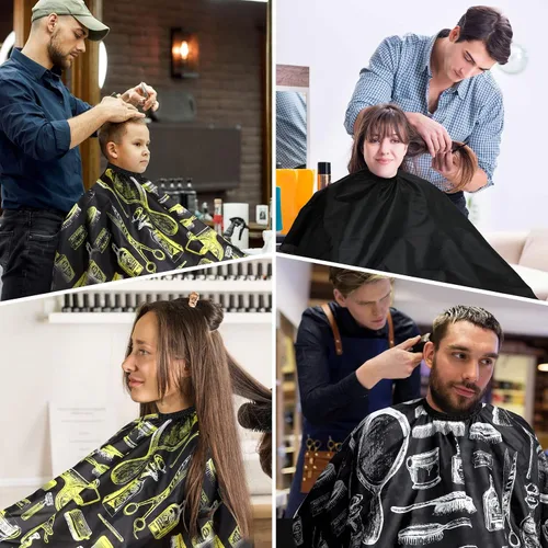 Vista 7 de FEBSNOW 3 piezas de capa profesional para barberos para adultos, capa de salón de peluquería para peinado y coloración del cabello, Varios