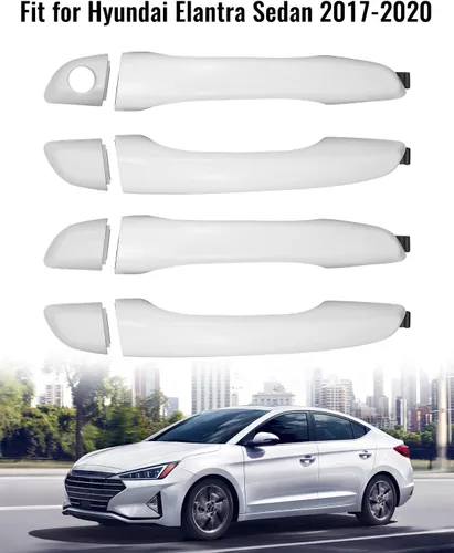 Vista 2 de 4 manijas exteriores de puerta exterior con cubierta de manija para Hyundai Elantra Sedan 2017-2020 Reemplazar 82661F0010 82662F0020