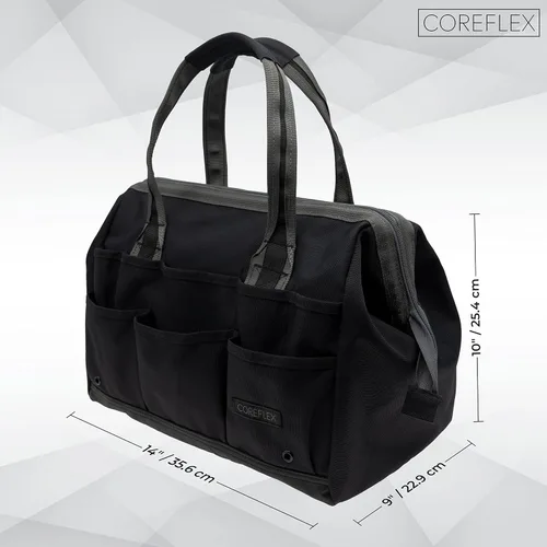 Vista 3 de Coreflex Bolsa de herramientas de 14 pulgadas de boca ancha, bolsa de equipo, de múltiples propósitos - para plomeros, electricistas, manitas