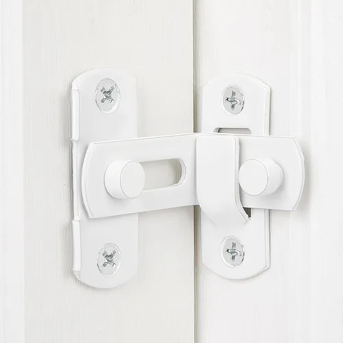 Vista 14 de 3 paquetes de pestillos de puerta abatible, 3.93 x 2.75 pulgadas, cerradura de seguridad negra para valla de madera de granero, puertas francesas