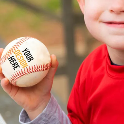 Vista 2 de Béisbol personalizado con impresión de béisbol personalizada de 2 lados, añade tu foto o logotipo o texto, regalo de vacaciones de béisbol
