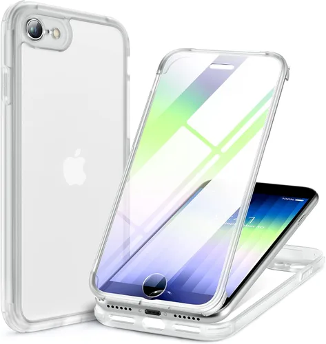 Vista 55 de Miracase - Funda para iPhone SE de 3ª/2ª generación 2022 2020 de cuerpo completo con protector de pantalla de vidrio integrado, resistente