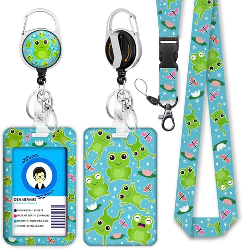 Vista 32 de Giancomics Soporte para tarjetas de identificación negro con cordón, cordones para insignias de identificación con carrete de insignia retráctil