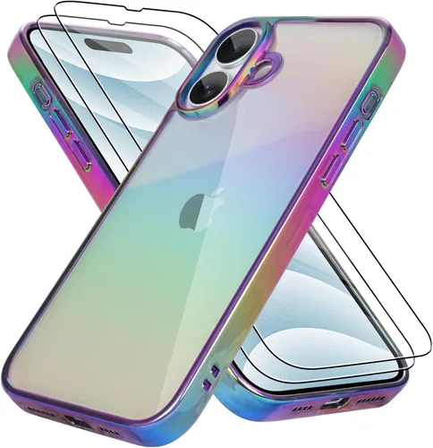 Vista 36 de Bonoma Funda magnética para iPhone 13 【Soporte para Magsafe】Protector de cámara de lujo de cristal fluorescente iridiscente con láser brillante + 2