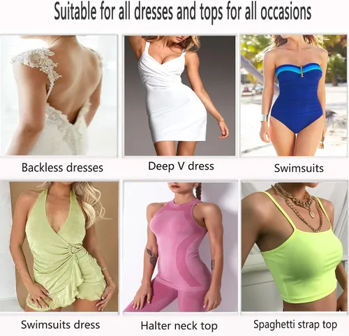 Vista 6 de KAUND Sujetadores sin tirantes para mujer de silicona push up adhesivo sin espalda adhesivo sujetador invisible pezón cubre