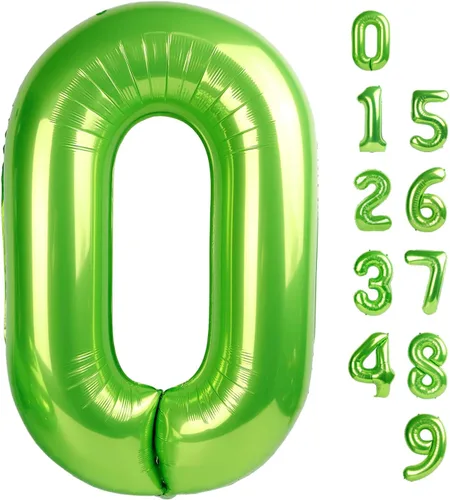Vista 135 de Globos con números de 40 pulgadas, color negro, para decoraciones de cumpleaños de 10 a 100 años Jumbo 40In & Vibrant Color, With Hanging Holes