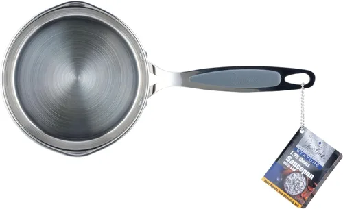 Vista 6 de David Burke Stature - Sartén de acero inoxidable de 1.75 cuartos de galón con tapa de tensión, apta para horno, color gris cepillado