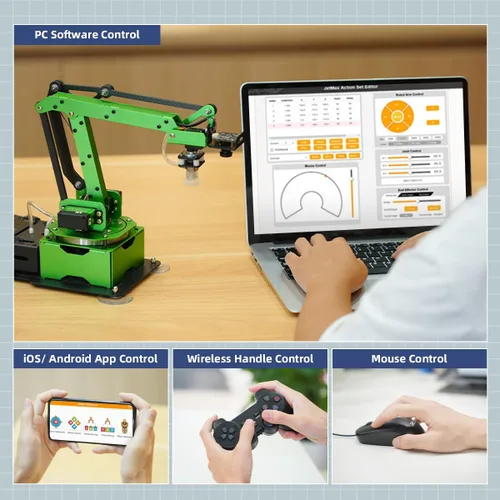 Vista 5 de LewanSoul JetMax - Brazo robótico para Jetson Nano AI Vision ROS Open Source programable Robot Arm Kit con 4 tipos de sensores de cámara de agarre