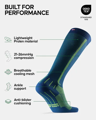 Vista 2 de DANISH ENDURANCE Calcetines de compresión graduados 21-26mmHg, para mujeres y hombres
