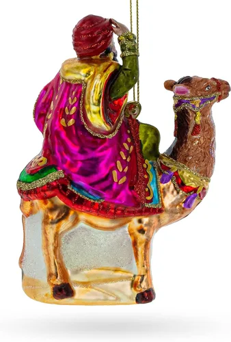 Vista 5 de Wiseman Riding a Camel - Adorno navideño de cristal