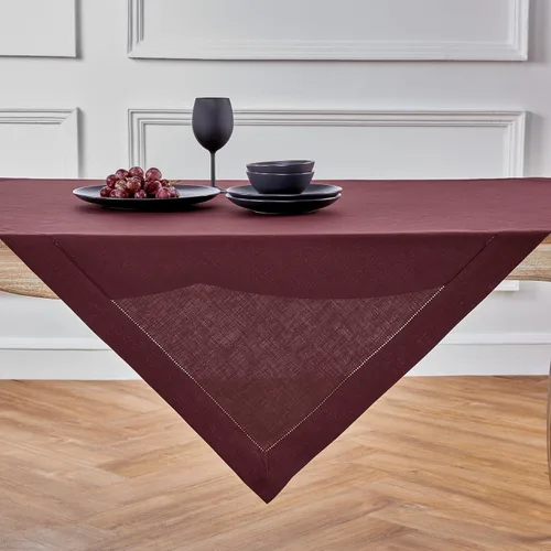 Vista 36 de Solino Home Mantel de lino blanco de 52 x 52 pulgadas, mantel cuadrado de lino 100% puro, con dobladillo clásico, lavable a máquina para verano