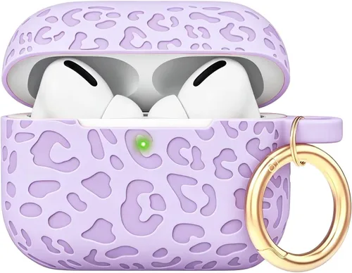 Vista 60 de Compatible con funda AirPods Pro 2019, Gawnock Funda de silicona suave y flexible para funda AirPods Pro para mujeres y niñas con llavero (Caqui)