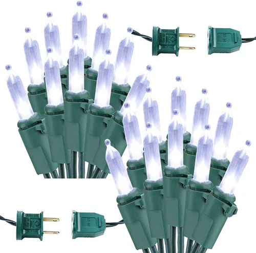 Vista 12 de Brizled Luces de Navidad, 33 pies, 100 LED Conectables de Extremo a Extremo, Mini Luces de Cadena de Navidad, 120V Certificadas UL, Blanco Frío, Luz