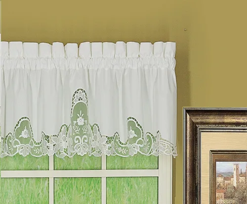 Vista 17 de Today's Curtain Annabelle Cenefa de macramé de 14 pulgadas, color crudo, 60 pulgadas de ancho x 14 pulgadas de largo