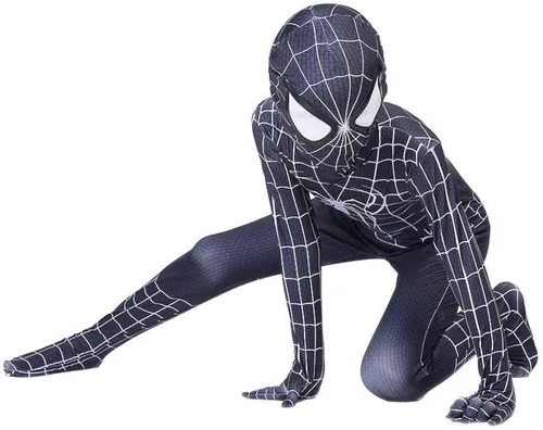 Vista 2 de YJLPYLQ Disfraz de superhéroe para niños disfraz de elastano para Halloween
