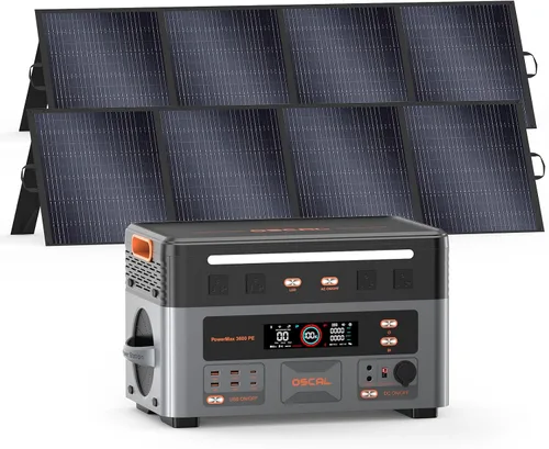 Vista 11 de central eléctrica portátil 3600W PowerMax 3600 PE con el panel solar 200W Generador solar 2016Wh, carga rápida de 1.5 horas, estación de energía