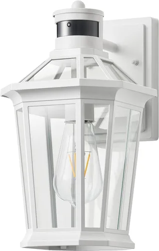 Vista 12 de VIANIS Luces exteriores grandes con sensor de movimiento negro, rango de detección ajustable, accesorios de iluminación exterior de aluminio