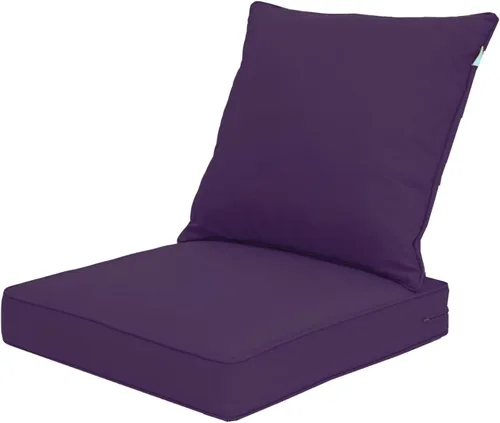 Vista 20 de QILLOWAY Juego de cojines de poliéster para sillas de exterior, cojines de exterior para muebles de patio, todo tipo de clima. Gris carbón/negro