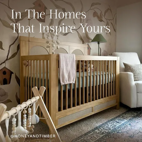 Vista 4 de Namesake Cuna Eloise 4 en 1, miel y arena de alto rendimiento, tejido ecológico GREENGUARD Gold Certified - Baby Crib Convertible to Toddler Bed