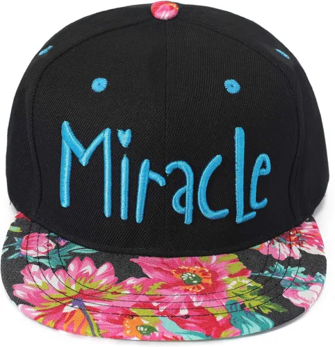 Vista 4 de ZLYC - Gorra de béisbol para mujer con impresión Tropical Floral neón con palabra Bordada - Snapback