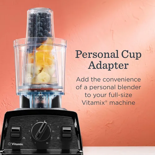Vista 3 de Adaptador de taza personal Vitamix, libre de BPA, apto para lavavajillas, dos tazas de licuadora de 20 onzas, dos tapas y un adaptador de licuadora