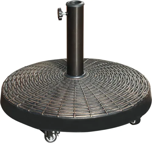 Vista 8 de Verano Garden - Base de sombrilla para patio con ruedas, base pesada, 52 libras, color negro