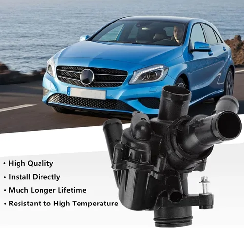 Vista 4 de Salida de agua de carcasa del termostato del refrigerante del motor 2702000615 para Mercedes CLA250 GLA250 CLA45 AMG GLA45 AMG 2.0L - Reemplaza