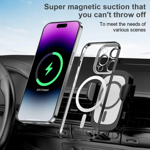 Vista 3 de GYHOYA Funda para Samsung Galaxy Note 20 Ultra, funda magnética transparente para teléfono con carga inalámbrica MagSafe, protector de lente