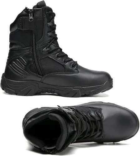 Vista 2 de Kervaky Botas tácticas para hombre, botas militares, botas duraderas, botas de senderismo, botas ligeras, botas para exteriores