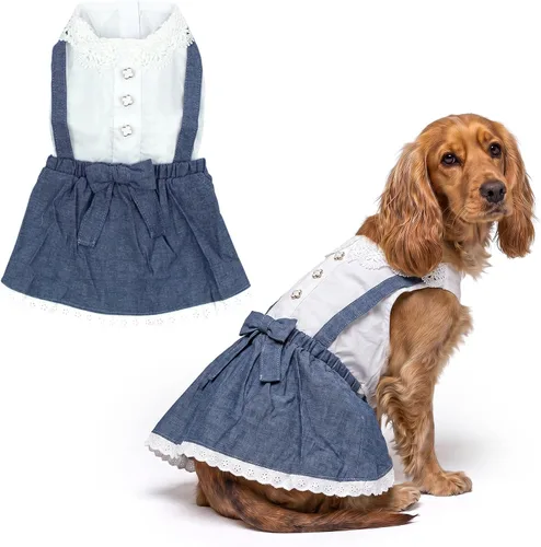 Vista 78 de Parisian Pet Chambray - Vestido para perro - Ligero sin mangas para perro, niña, talla XS Chambray en general