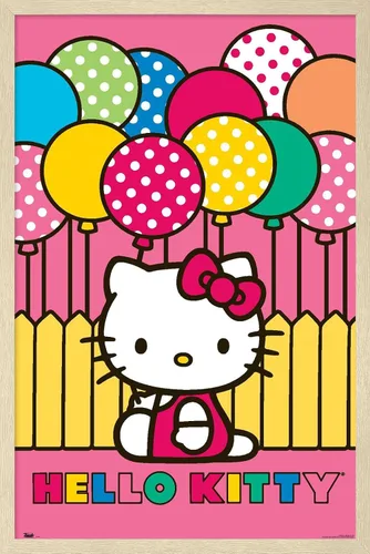 Vista 7 de Trends International Hello Kitty - Póster de pared de Mimmy, 14.725 x 22.375 pulgadas, versión enmarcada de madera de granero
