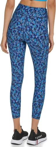 Vista 3 de Tommy Hilfiger Leggings de compresión para mujer, con estampado floral, bolsillo