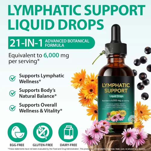 Vista 8 de FANSHI 2 gotas de drenaje linfático – Fórmula botánica avanzada con 16 hierbas y suministro liposomal – Apoya la salud inmunológica – Máxima