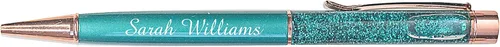 Vista 4 de ExpressDesigns™ - Bolígrafos personalizados rellenos de purpurina - Bolígrafo de metal con purpurina - Bolígrafos metálicos personalizados con tinta