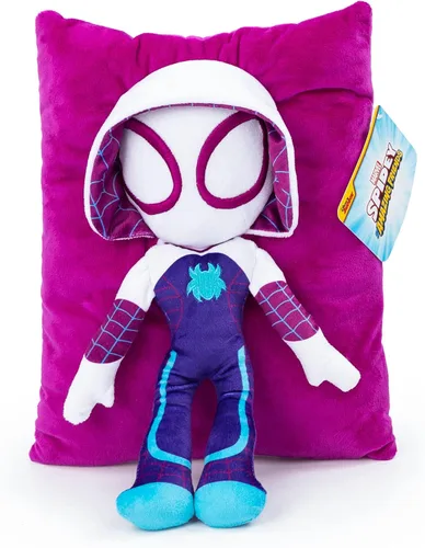 Vista 6 de Marvel Spidey y sus maravillosos amigos Gwen Ghost Spider - Almohada de felpa súper suave de 3D - Mide 15 pulgadas (38 cm)