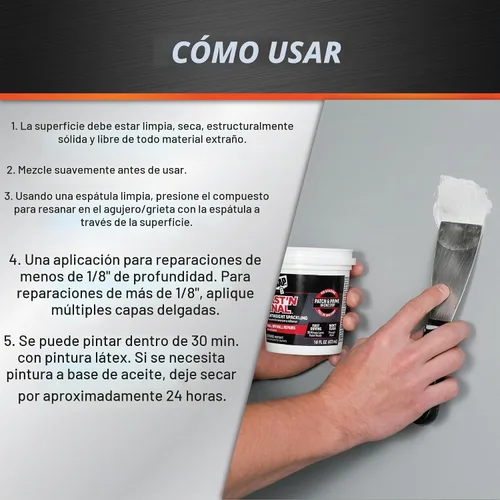 Vista 3 de DAP Fast 'N Final 7079812140 Spackling ligero, blanco, 8 onzas