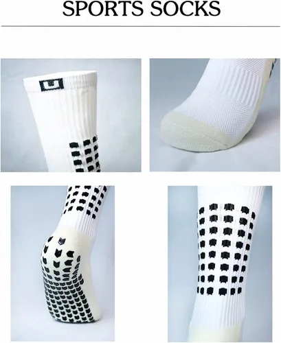 Vista 4 de Ulalaza Calcetines de fútbol unisex antideslizantes para deportes gruesos y antideslizantes para fútbol, baloncesto y deportes