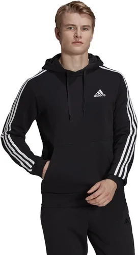 Vista 3 de adidas Sudadera con capucha Essentials Fleece con 3 rayas para hombre