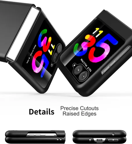 Vista 5 de Feitenn Funda para Moto Razr Plus, protector de pantalla para Moto Razr Plus, funda delgada de policarbonato duro a prueba de golpes con película