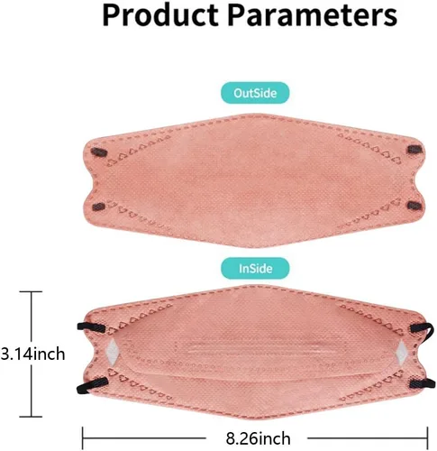 Vista 5 de 100 máscaras KF94, envueltas individualmente, tipo pez 3D, para adultos, mascarilla protectora de 4 capas