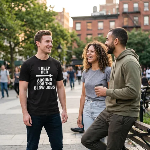 Vista 3 de I'M with DICKHEAD - divertido regalo de broma para parejas - Camiseta de algodón para hombre Negro