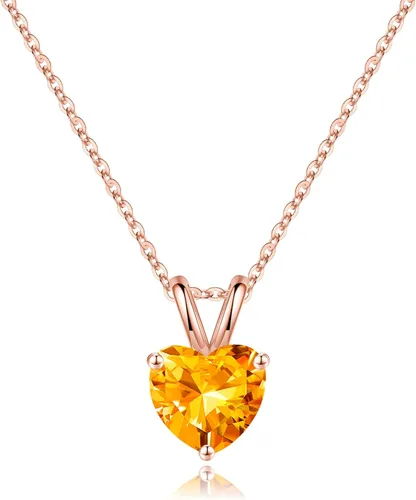 Vista 43 de SMILEST Dainty Heart Birthstone Necklace for Women, 925 Sterling Silver 01-enero-granate rojo