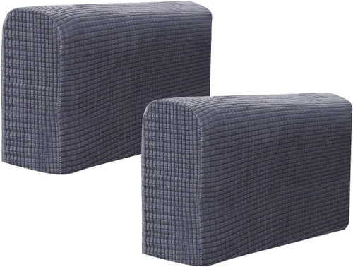 Vista 12 de RCFINE 2 fundas antideslizantes para reposabrazos de sofá, fundas elásticas para sillón, protector elástico para el hogar, oficina, sillón Beige