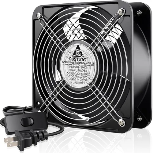 Vista 11 de GDSTIME Ventilador Axial de 90mm, 110V 120V CA, 92 mm x 92 mm x 25 mm, de rodamiento de bolas doble con cable de alimentación para proyectos